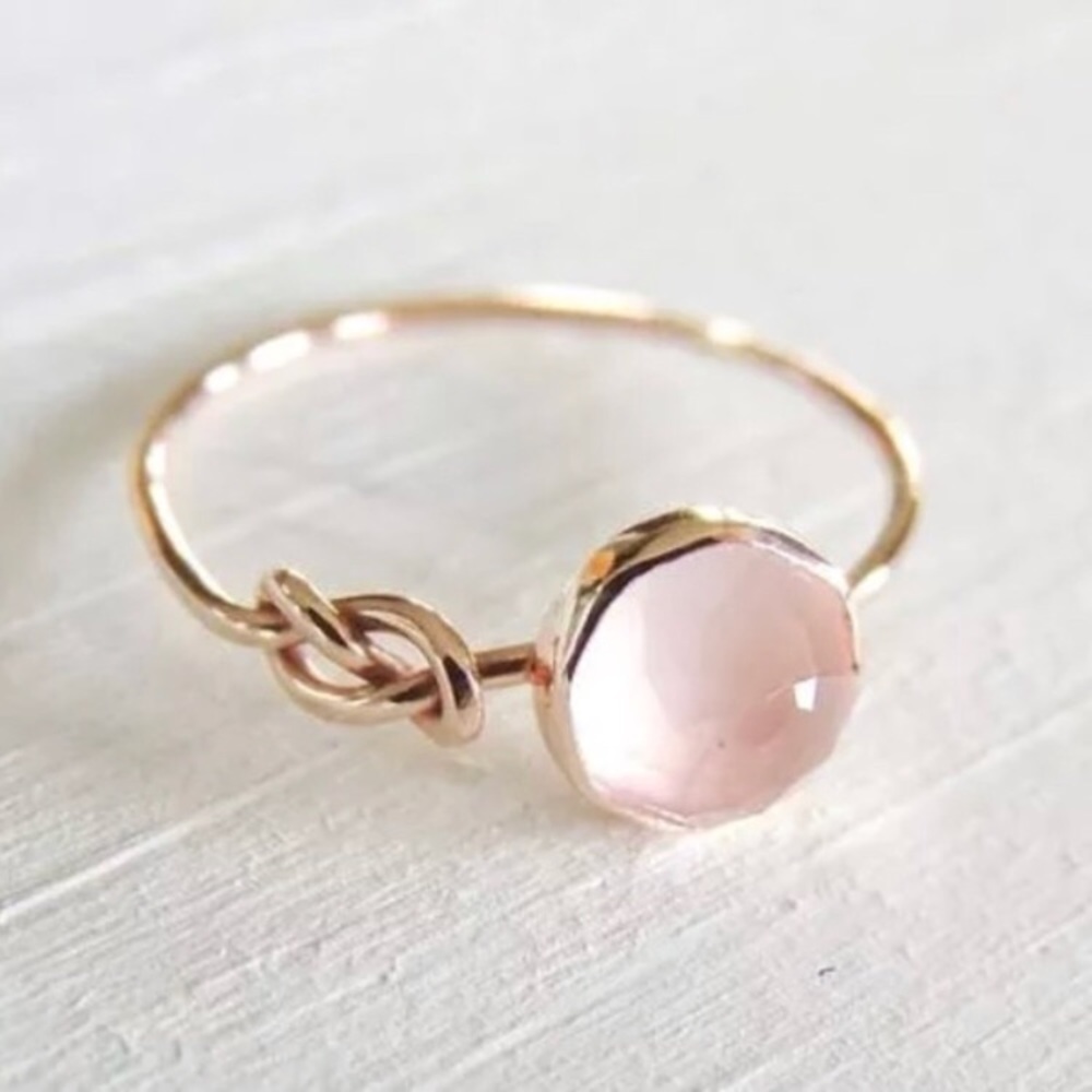 Pink MoonStone Eternity Knot Ring